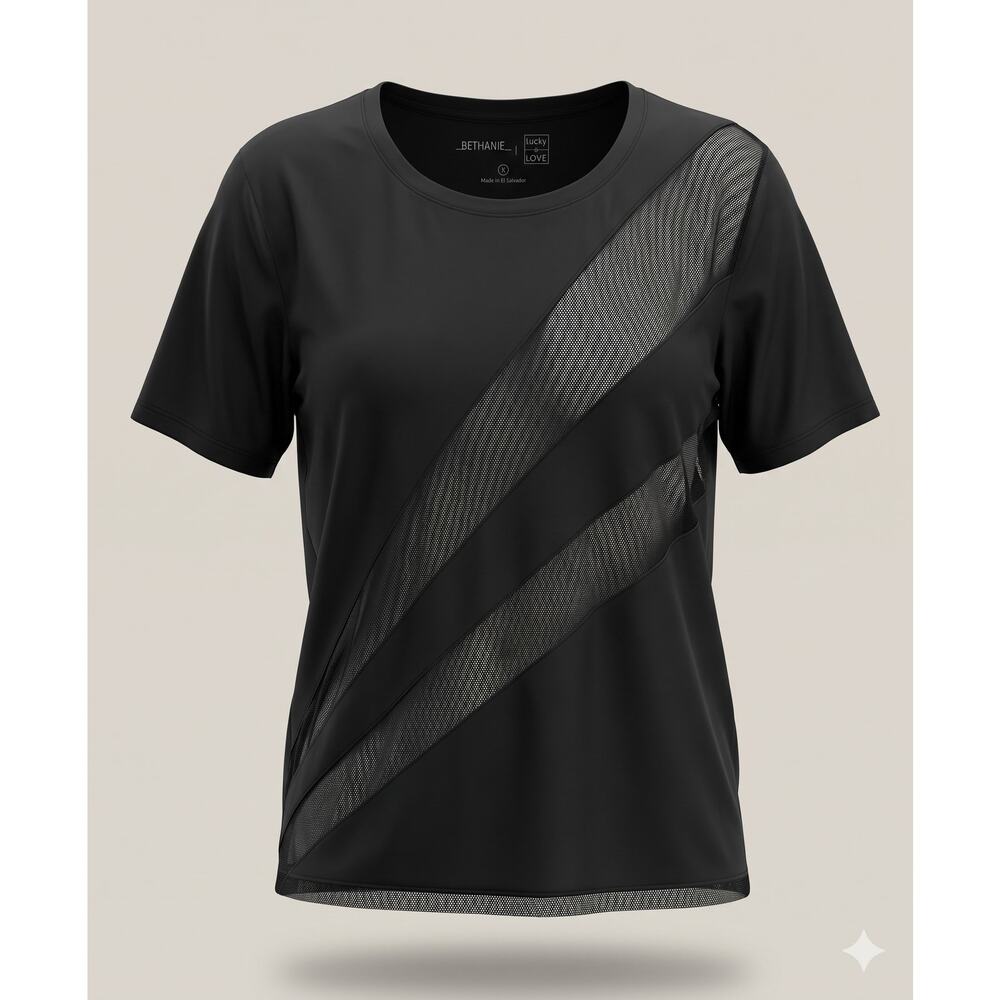 NWT Lucky In Love Womens XL Bethanie Mattek‎ Sands Edgy Athleisure Tennis Top